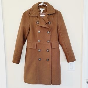 H&M tan brown fleece peacoat size 0